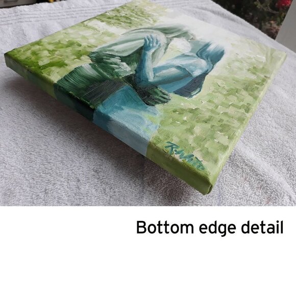 "Limerence" Original Oil Painting on Canvas Size: 10" W x 10" H x 0.8" D - Picture 3 of 4